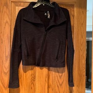 Adidas XS heather gray full zip on the bias with dropped sleeve and zip pockets